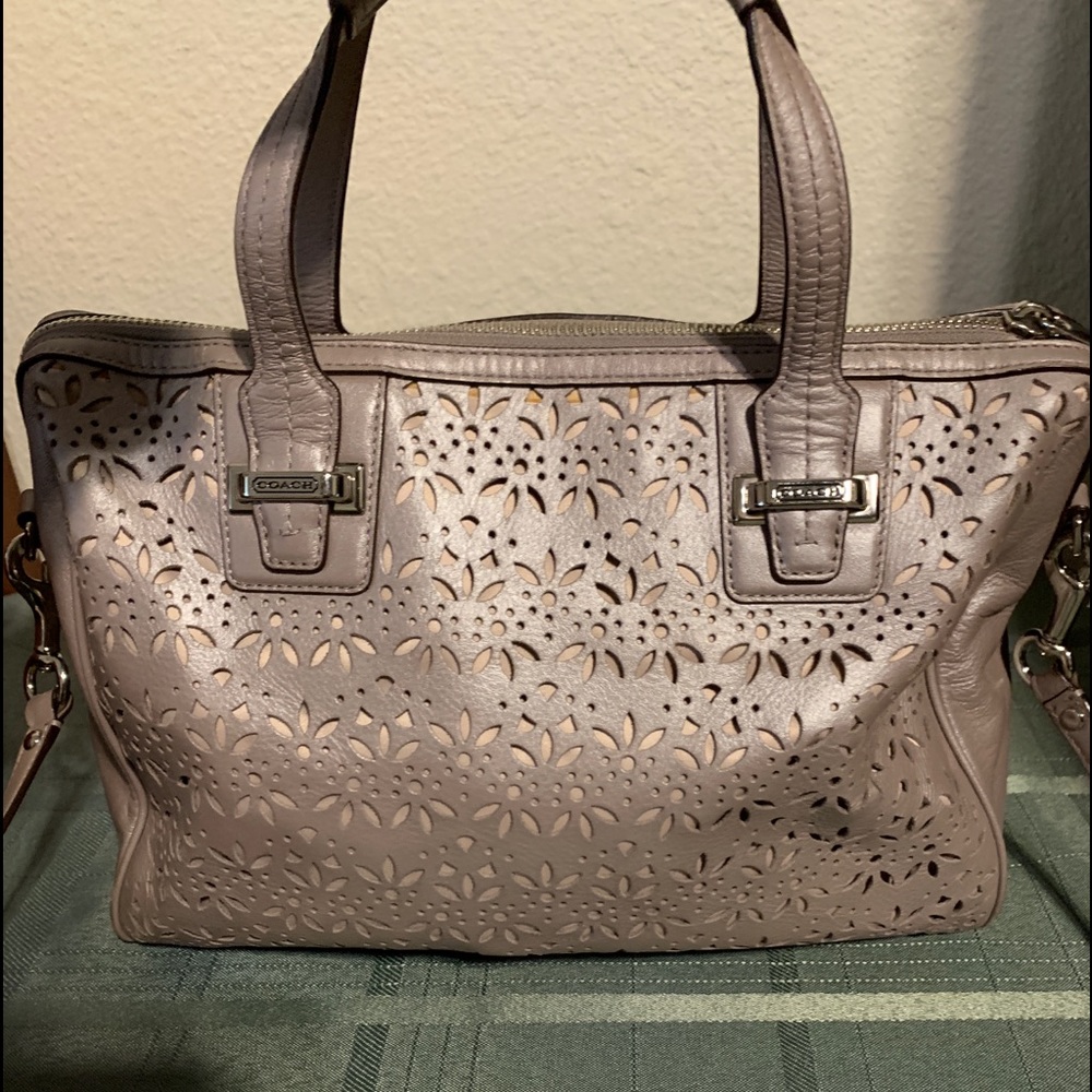 Coach laser cut crossbody convertible